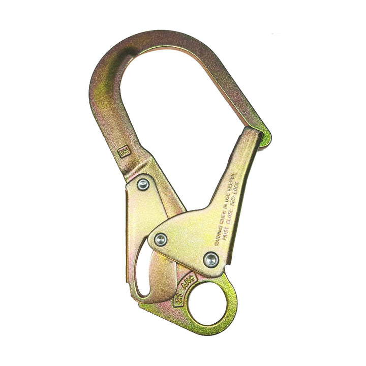 double locking rebar snap hook with captive eye