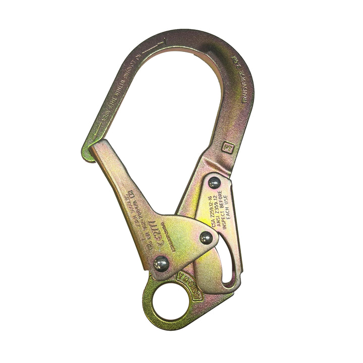 double locking rebar snap hook with captive eye