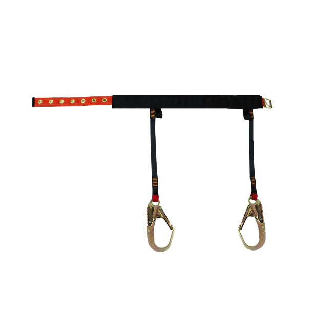 work positioning belt with rebar hooks and padded back support