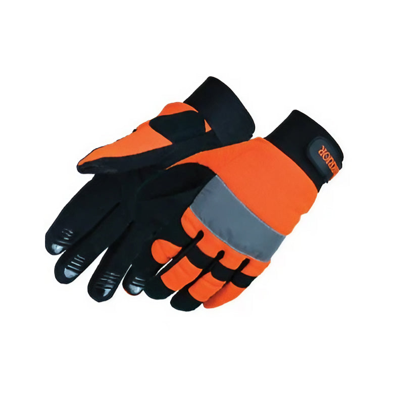 synthetic leather work gloves hi-viz spandex anti-slip grip