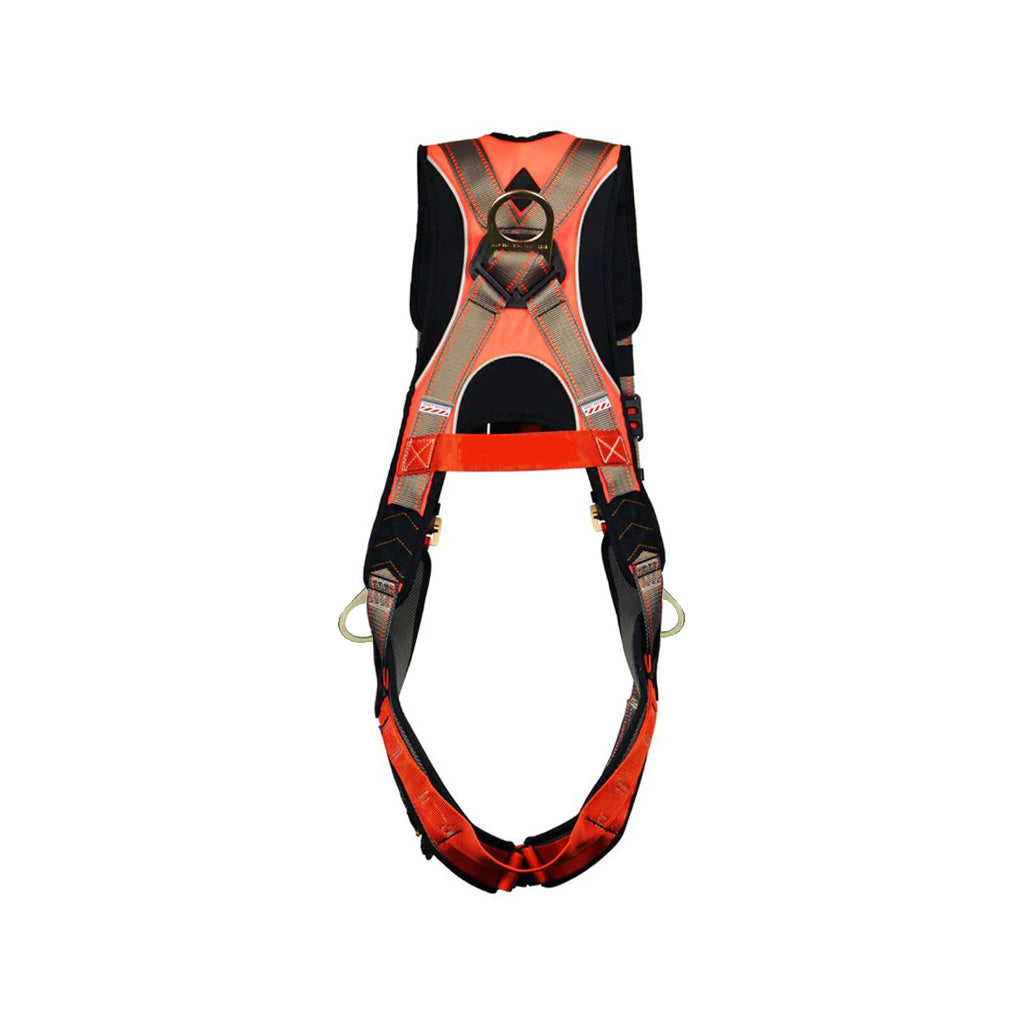 Maximus Specialty 5-Point Full Body Safety Harness -two side D-rings – EVA Foam Padded, X-Strap Back, ANSI/OSHA Rated
