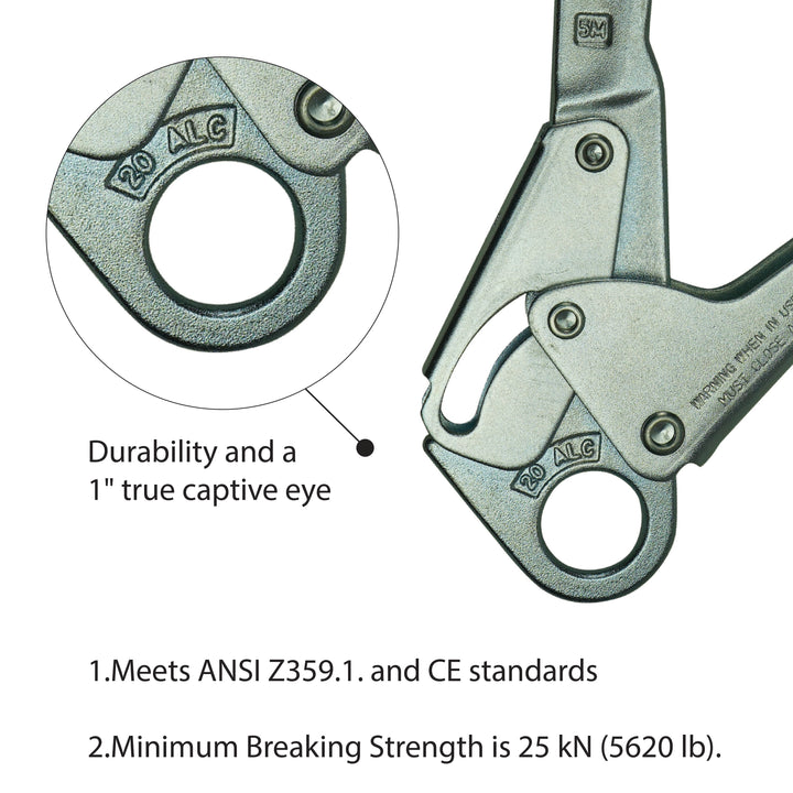 cadmium finished rebar hook for fall arrest and safety