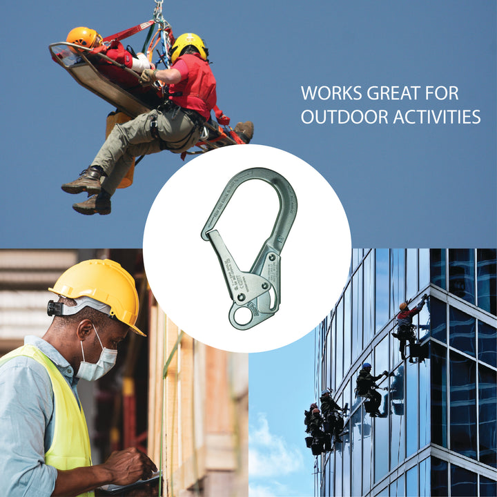 double locking rebar snap hook with captive eye