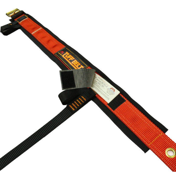 work positioning belt with rebar hooks and padded back support