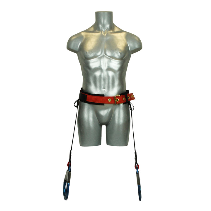 adjustable fall protection belt with 5000 lb aluminum hardware