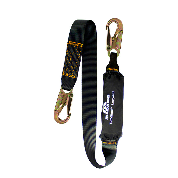 Shock Absorbing Lanyard with Two Snap Hooks