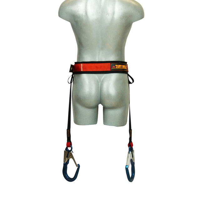 adjustable fall protection belt with 5000 lb aluminum hardware