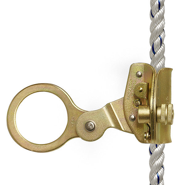 ANSI Z359 steel rope grab device with forged 2 1/4 inch ring