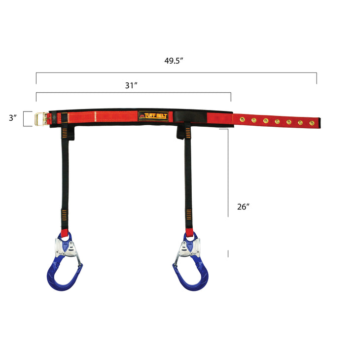 Work Positioning Belt – 5000 lb Rebar Hooks, Padded Fit, Adjustable Safety Harness