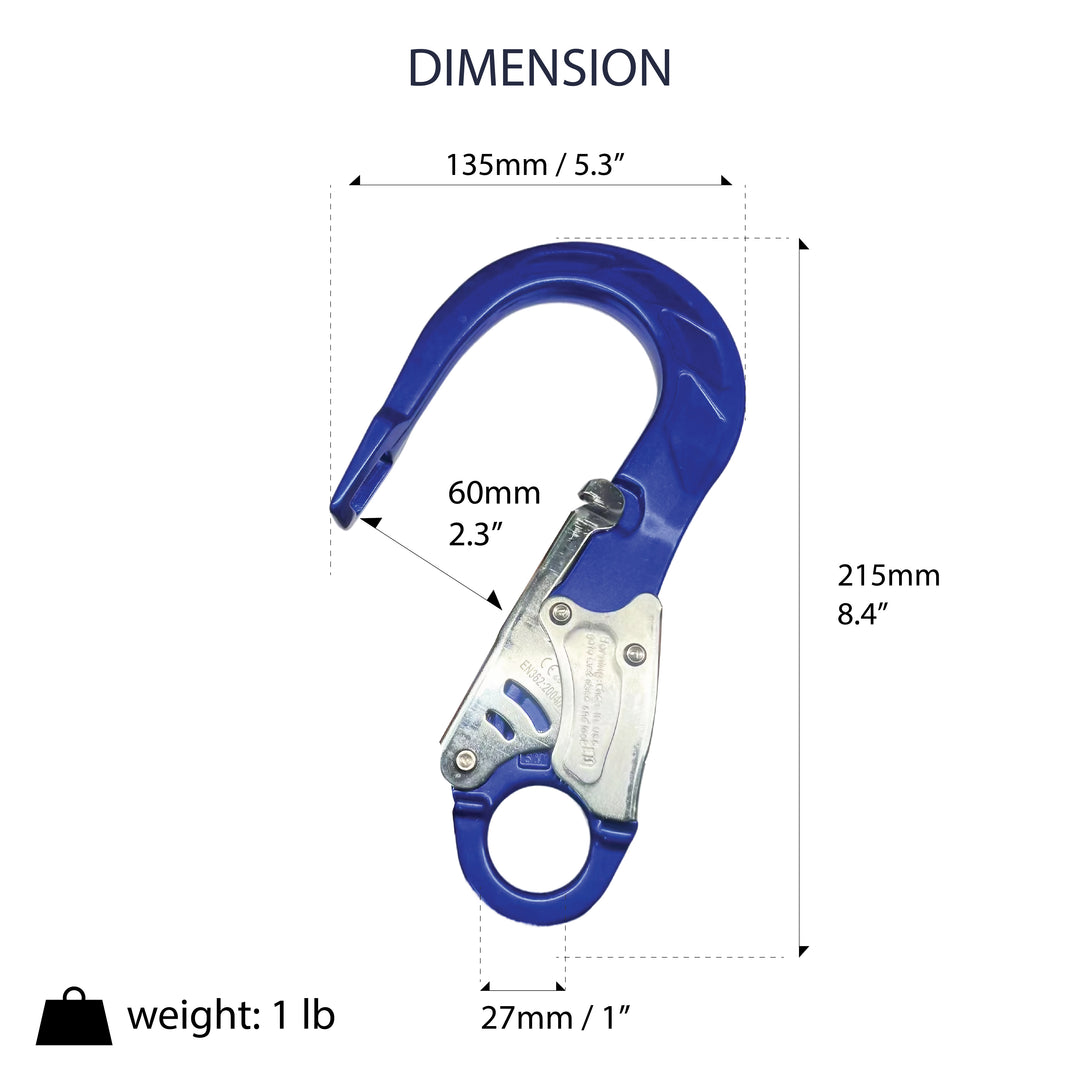 Poseidon II Stainless Steel Gate Drop Rebar Hook - Blue