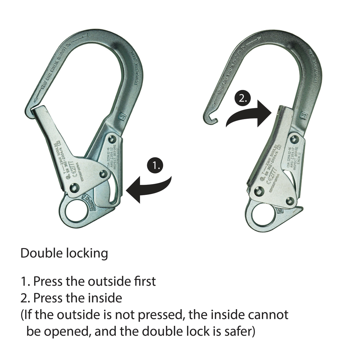 Infinity Rebar Snap Hook HS gate - Gold | Madaco – Madaco Safety Products