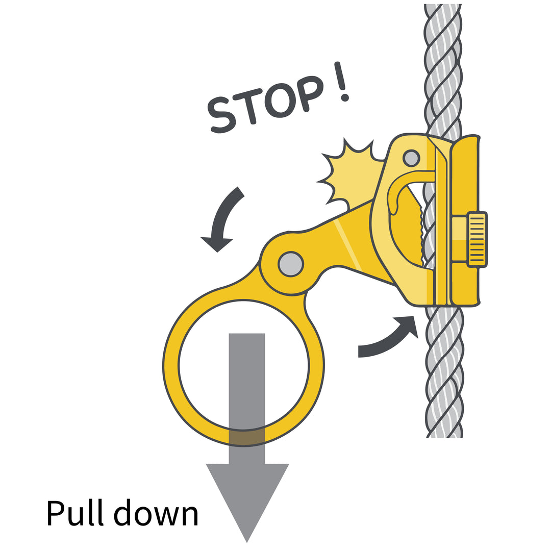 Oリング付き手動ロープグラブ - スチール / FP-7202L-GLD