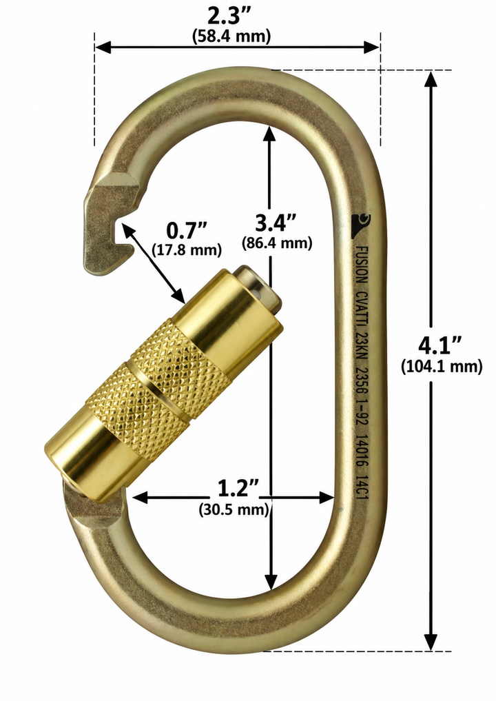 Ovattti Steel Oval Auto Lock Carabiner – Keylock Safety Clip for Climbing & Rigging