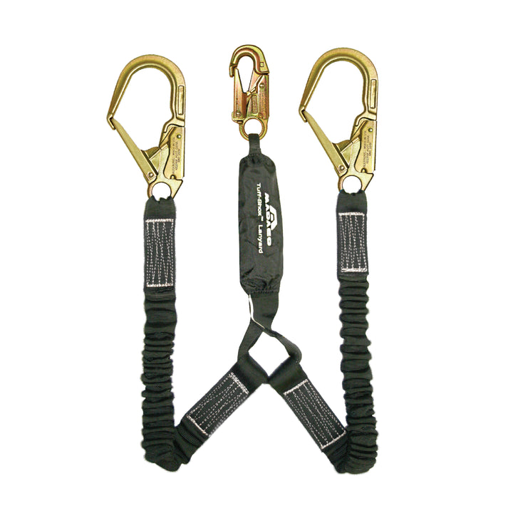 6ft Y-leg lanyard with snap and rebar hooks for ANSI fall protection