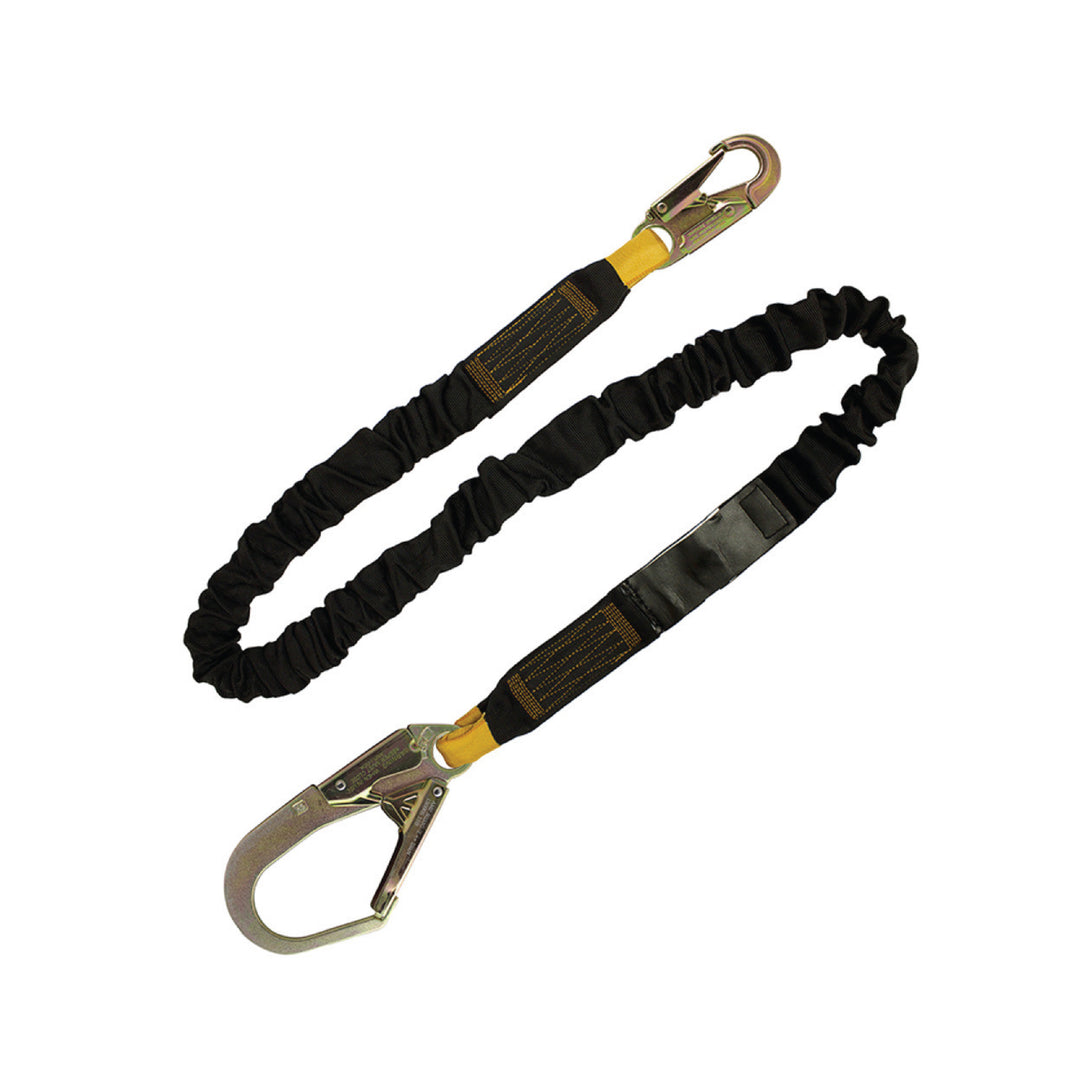 Shock Pack Elastic Snap Hook and Rebar Lanyard - Black – Madaco Safety  Products