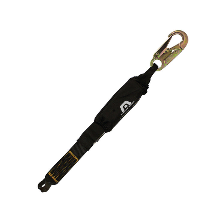 compact shock pack lanyard with D-ring for confined space safety

