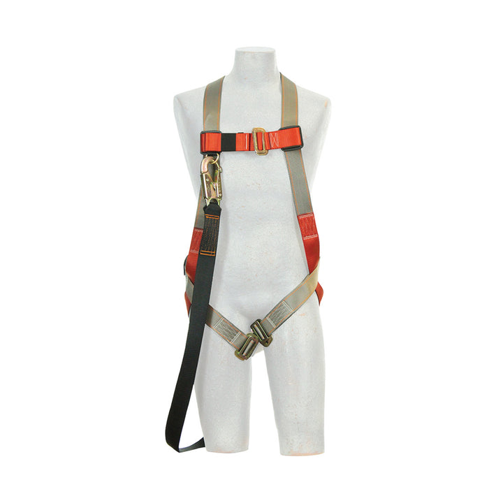 3-Point Full Body Harness w/ Fall-Protection Shock Absorbing Lanyard