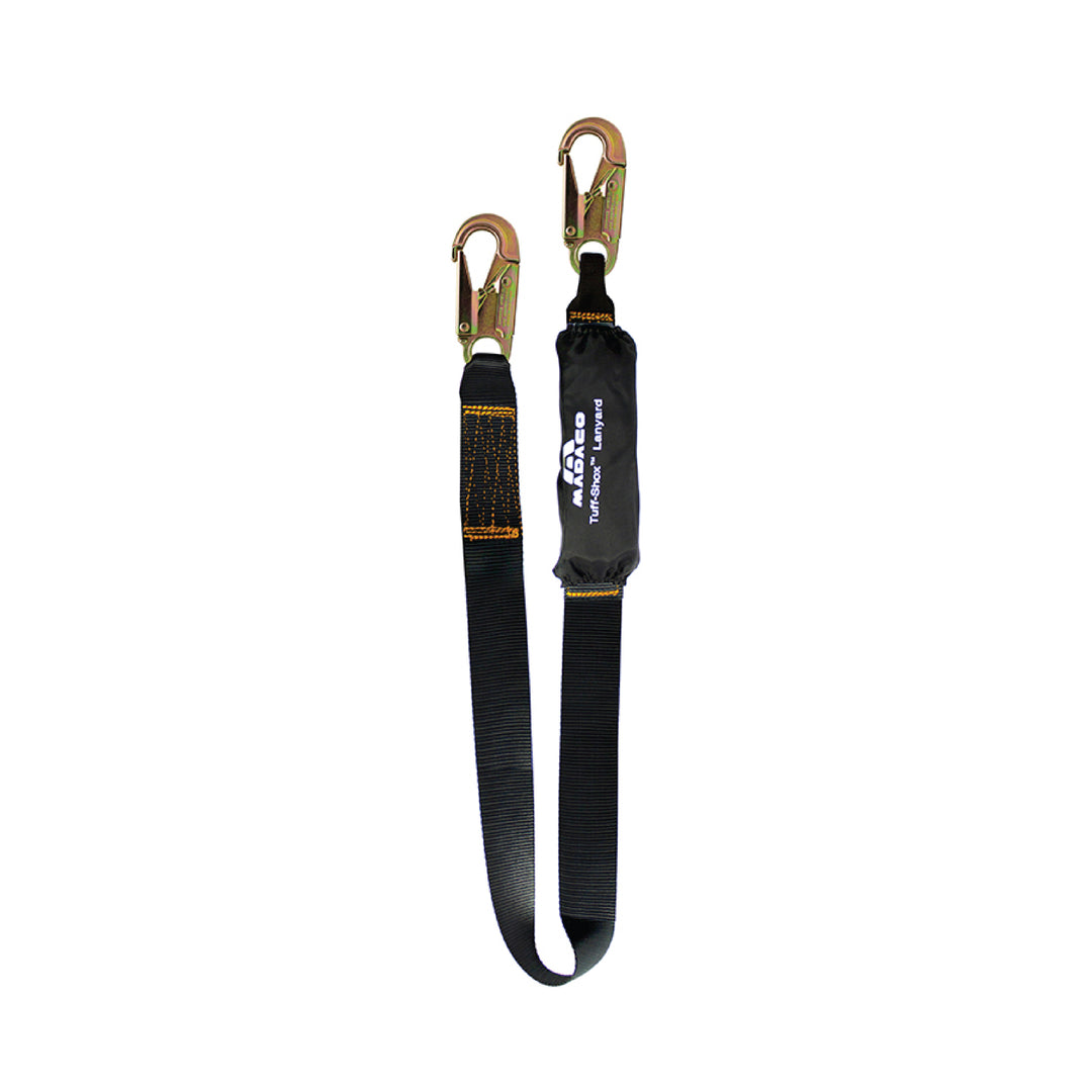Shock Absorbing Lanyard with Two Snap Hooks