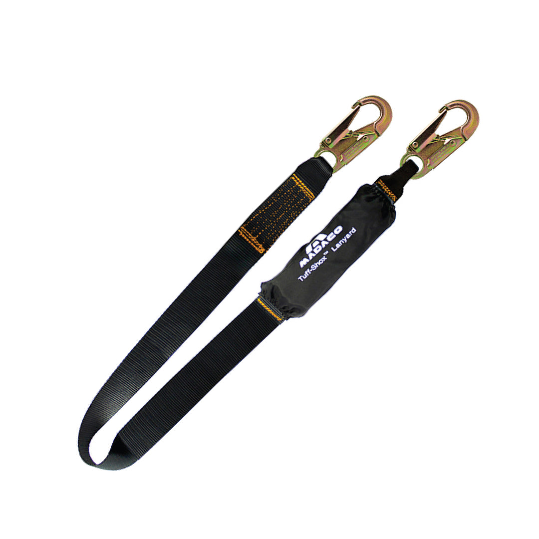 Shock Absorbing Lanyard with Two Snap Hooks