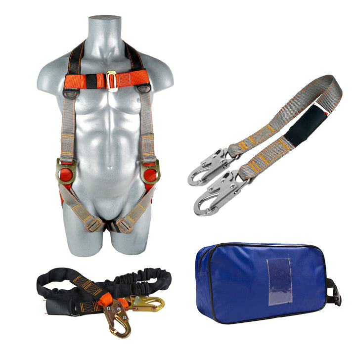 MEWP Full Body Safety Harness with Combo Kit B - OSHA Compliant / C-TB201D+16+33-3-NB-BLU